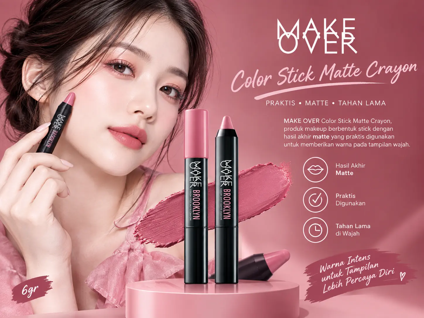 MAKE OVER Color Stick Matte Crayon Review